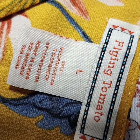 FLYING TOMATO Yellow Floral Print Ruffled Wrap Maxi Dress with Flutter Sleeves - Picture 4 of 4